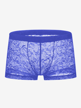 ロイヤルブルー男性のためのレースのセクシーなトランク ランジェリー
