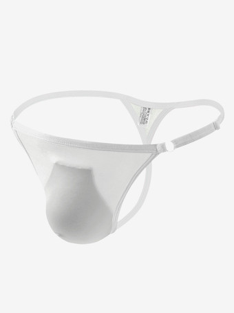 ホワイト 男性用セクシーパンティーナイロンブラックアジャスタブルストラップタンガメンズランジェリー