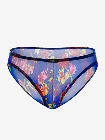 ブルー 男性のセクシーなパンティータンガストライプネットブルーランジェリー