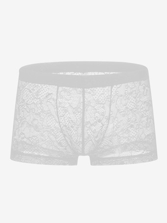 ホワイト 男性のためのレースのセクシーなトランク ランジェリー