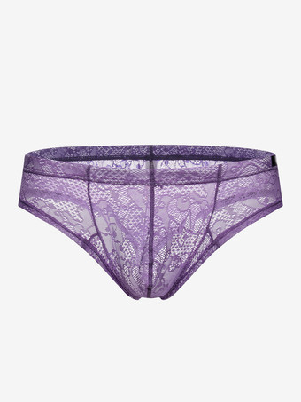 ラベンダーカラー男性のためのセクシーなブリーフ レース G 文字列