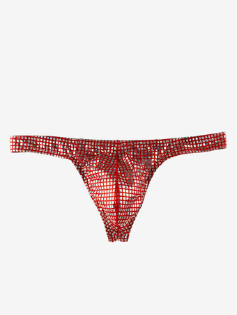 レッド 男性のセクシーなパンティーブリーフゼリーポリエステル黄緑服男性のランジェリー