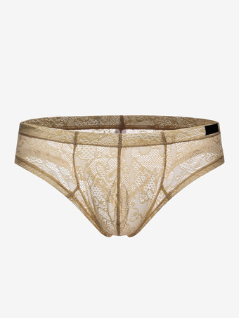 カーキ 男性のためのセクシーなブリーフ レース G 文字列