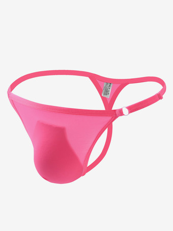 ピンク男性用セクシーパンティーナイロンブラックアジャスタブルストラップタンガメンズランジェリー