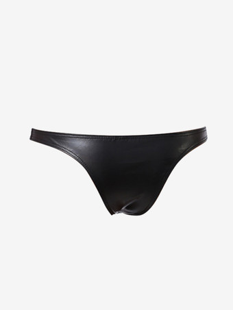 男性下着　ブラック　ナイロン　セクシー　パテントレザー　ハネムーン　