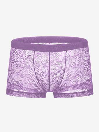 ラベンダーカラー男性のためのレースのセクシーなトランク ランジェリー