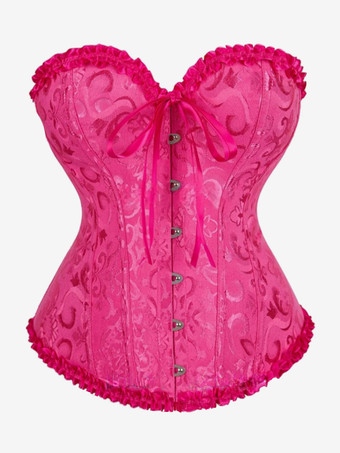 ローズレッドビスチェ，２点セット　T-バック＆ビスチェ　レース付き 下着 バストアップ 新作 セクシー 編み上げタイプ コルセット ハロウィン　コスプレ　コスチューム　