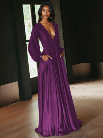 プラム黒のウェディングドレス A ライン長袖カットアウトサテン生地コートトレインブライダルガウン無料カスタマイズ