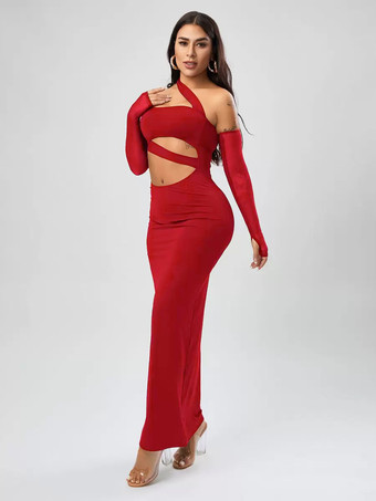 パーティードレス ブラック ストラップレス 長袖 セミフォーマルドレス