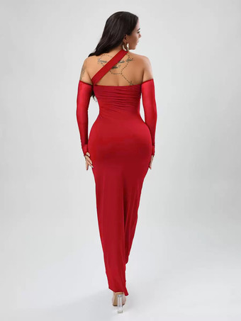 パーティードレス ブラック ストラップレス 長袖 セミフォーマルドレス