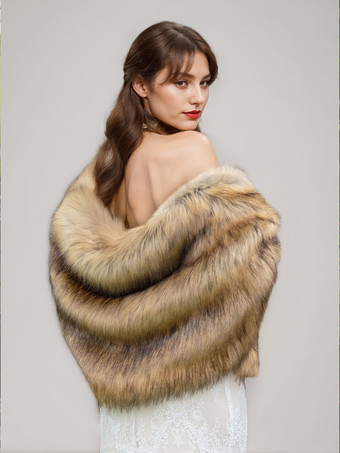 レディースポンチョ ライトブラウンケープ