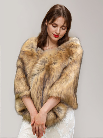 レディースポンチョ ライトブラウンケープ