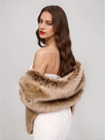 レディースポンチョ ライトブラウンケープ