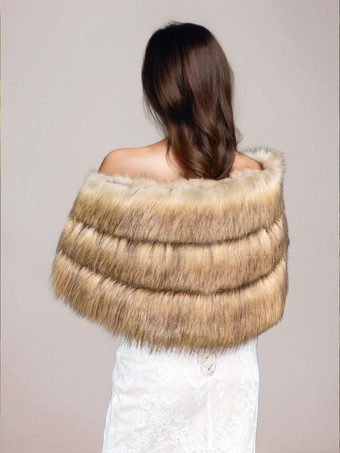 レディースポンチョ ライトブラウンケープ