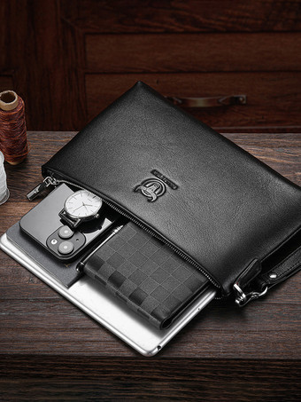 メンズ本革クラッチソフト牛革多機能クラッチジッパービジネスウォレット