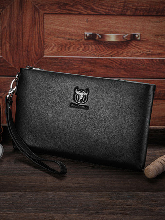 メンズ本革クラッチソフト牛革多機能クラッチジッパービジネスウォレット