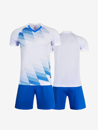 WeißFußballtrikot 2-teilig Unisex für Kinder und Erwachsene Activewear personalisierbar kurzärmelig Weihnachtsgeschenk