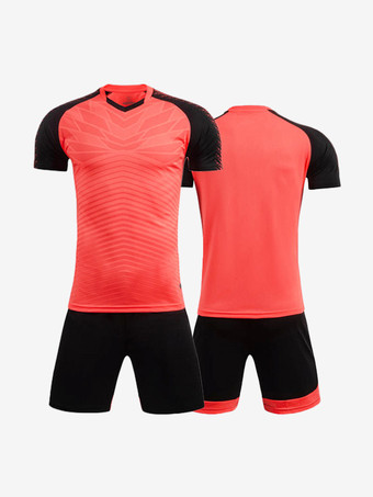 orange Maillot Football Bicolore Flocage Logo Personnalisé 2 Pièces Homme Femme Enfant