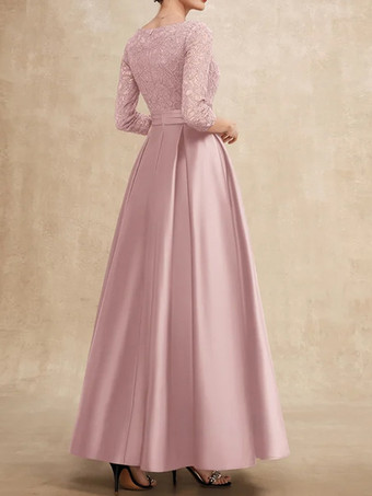 マザードレス Vネック 7分袖 Aライン レース ゲストドレス 結婚式用