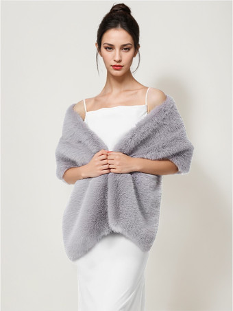 グレイ女性用ポンチョ ブラックケープ