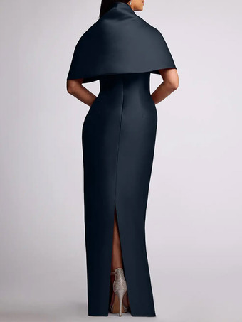 ウェディングゲストドレス ビーズ付き フロアレングス マザーオブバードドレス 取り外し可能なケープ付き