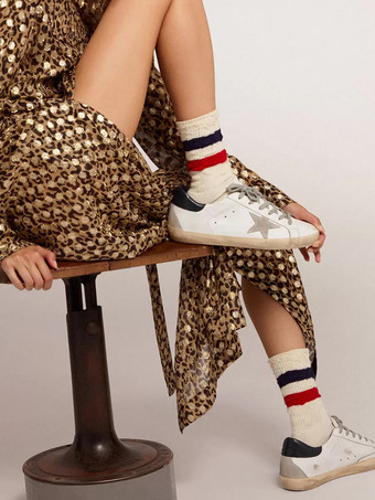 Royalblaue Skate-Sneakers für Damen runde Zehenpartie Schnür-Sneakers