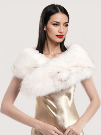 ホワイト レディースポンチョ ライトブラウンケープ