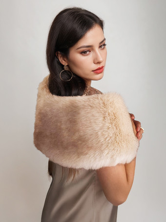 レディースポンチョ ライトブラウンケープ