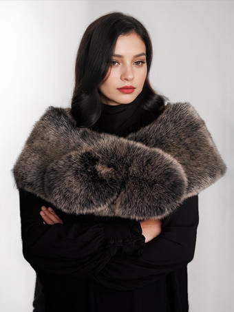 ブラックシルバーレディースポンチョ ライトブラウンケープ