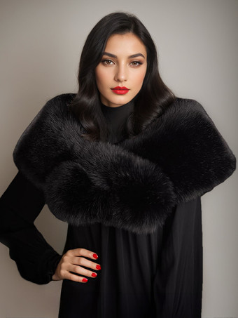 ブラック レディースポンチョ ライトブラウンケープ