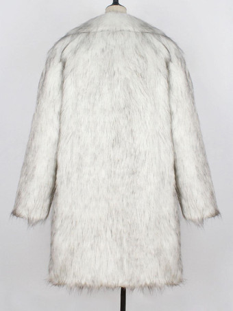 メンズファッション　上着　コート/ジャケット　フェイクファー　シック＆モダン　外出　折り襟　無地　プラスサイズ　