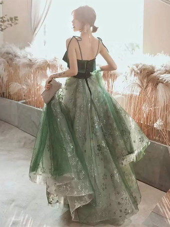 プロムドレス 夜会服 Vネック マキシレングス ノースリーブ レースアップ パーティードレス