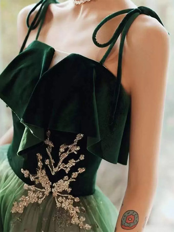 プロムドレス 夜会服 Vネック マキシレングス ノースリーブ レースアップ パーティードレス