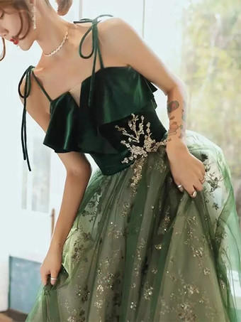 プロムドレス 夜会服 Vネック マキシレングス ノースリーブ レースアップ パーティードレス