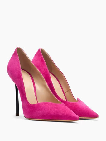 スエードハイヒール ポインテッドトゥ スティレットヒール パンプス