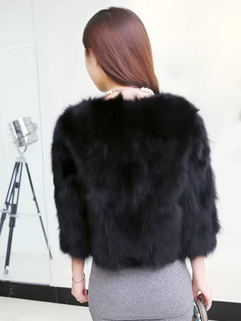女性用フェイクファージャケット 冬 2025 ショート エコフレンドリー ファーコート
