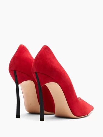 スエードハイヒール ポインテッドトゥ スティレットヒール パンプス