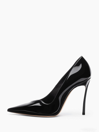 ブラック レディース ハイヒール パンプス バーガンデュ ポインテッドトゥ パンプス