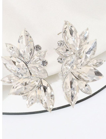 シルバー ブライダル イヤリング ラインストーン ピアス ブライダル ジュエリー Acc