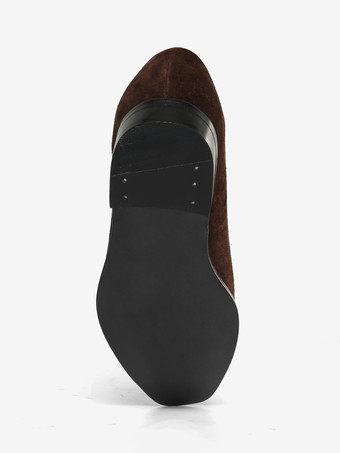 メンズ スリッポン ローファー シューズ フィッシャーマンアートワーク ラウンドトゥ スエードレザー