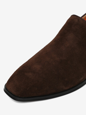 メンズ スリッポン ローファー シューズ フィッシャーマンアートワーク ラウンドトゥ スエードレザー