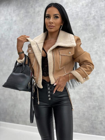 カーキ 女性用ジャケット ターンダウン カラー スプリング ブラック パンク アウターウェア 女性用