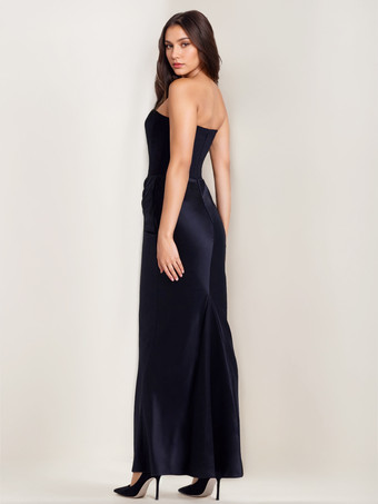 ボディコンドレス グレー ノースリーブ プリーツ シック ストラップレス イレギュラー ボディコンドレス シースドレス