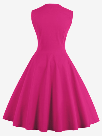 レトロドットワンピース　2025　レットヴィンテージワンピース　スクエアネック　スリーブレス　スリムフィット結婚式二次会お呼ばれ発表会ワンピース