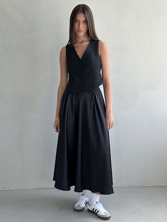 女性のためのサテンスカート秋の女性のためのロングボトムス