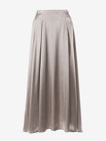 女性のためのサテンスカート秋の女性のためのロングボトムス