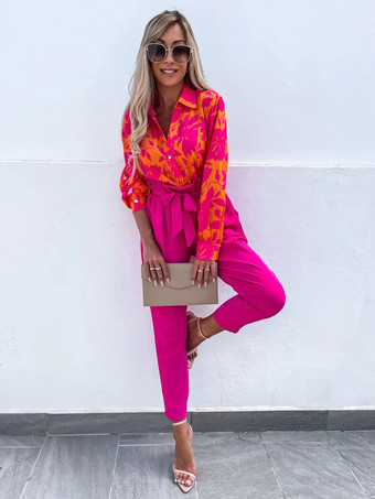 パンツ アプリコット レースアップ ポリエステル パンツ