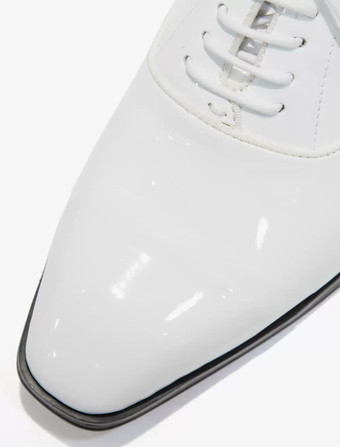 メンズドレスシューズ ポインテッドトゥ レースアップ パテントレザー プロム ウェディングシューズ