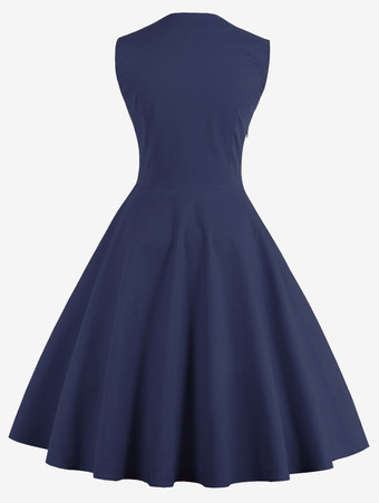 レトロドットワンピース　2025　レットヴィンテージワンピース　スクエアネック　スリーブレス　スリムフィット結婚式二次会お呼ばれ発表会ワンピース