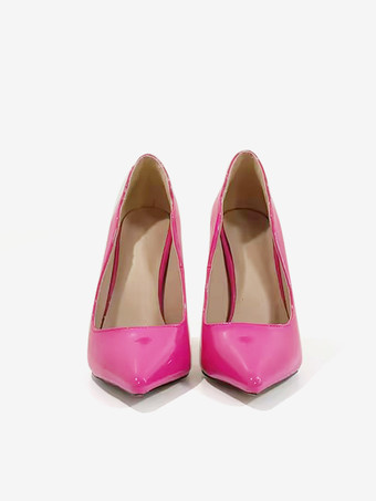 ハイヒール ポインテッドトゥ パンプス ピンヒール12cm シューズ パテントレザー イブニングパンプス スリップオン レディース靴 イエロー